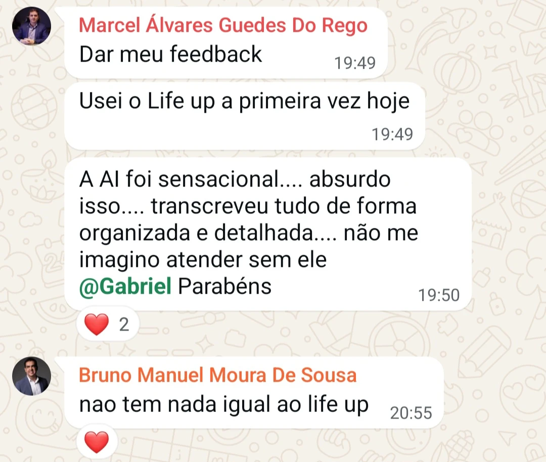 Depoimentos Life Up 14 Apr 25